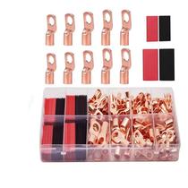 Kit De Conectores De Terminal De Cobre 100pcs, Conectores De Anel Com Tubo Termorretrátil, 50