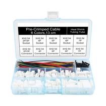 Kit De Conectores JST-XH De 2,54mm Com Soquete Pré-Crimpado Macho E Fêmea, Cabo De 2-7 Pinos