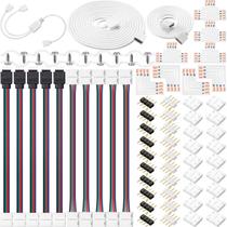 Kit de conectores LED Strip 5050 Cabo de extensão RGB de 10 mm de 4 pinos