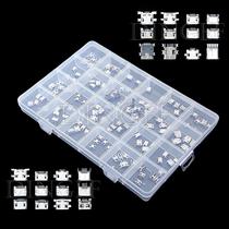 Kit De Conectores Micro USB Com 120 Peças, 24 Modelos De Soquete Mini USB SMD DIP Para MP3/4/5