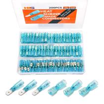 Kit de conectores Spade HKS Blue AWG 16-14 com termorretrátil, 200 unidades Kit de conectores Spade HKS Blue AWG 16-14 com termorretrátil, 200 unidades