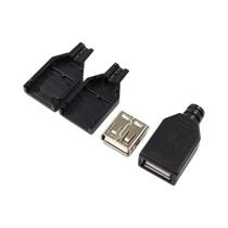 Kit De Conectores USB Tipo a Macho E Fêmea De 4 Pinos Com 10 Peças E Tampa Plástica Preta Para DIY