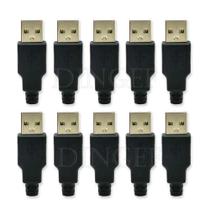 Kit De Conectores USB Tipo a Macho E Fêmea De 4 Pinos Com 10 Peças E Tampa Plástica Preta Para DIY Kit De Conectores USB Tipo a Macho E Fêmea De 4 Pinos Com 10 Peças E Tampa Plástica Preta Para DIY