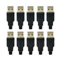 Kit De Conectores USB Tipo a Macho E Fêmea De 4 Pinos Com 10 Peças E Tampa Plástica Preta Para DIY