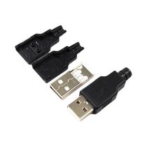 Kit De Conectores USB Tipo a Macho E Fêmea De 4 Pinos Com 10 Peças E Tampa Plástica Preta Para DIY