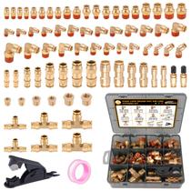 Kit de conexões Air Line CheemuII 76 unidades de latão DOT Push Lock Kit de conexões Air Line CheemuII 76 unidades de latão DOT Push Lock