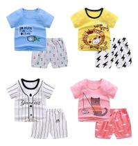 Kit de Conjuntos Infantis Bebê Diversas Cores e Personagens 5 Peças Camiseta e Bermuda COD.000445