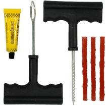 Kit de conserto reparo macarrão remendo para pneu sem câmara bike moto carro com chave