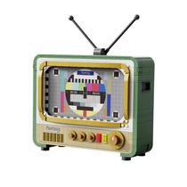 Kit de construção BRICKKK PANTASY Retro Green TV com suporte para smartphone