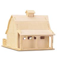 Kit de construção de brinquedos Wooden Farm Barn Puzzled Farm Barn 3D