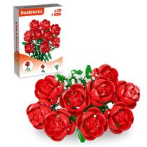 Kit de construção de buquês de flores Dexblocks, 1000 unidades com flores artificiais