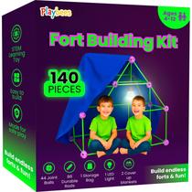 Kit de Construção de Fortes Playbees 140 Peças Brinquedo STEM para Crianças de 4 a 12 Anos