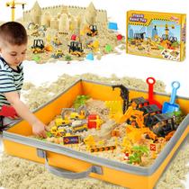 Kit de construção em areia Billeeit com grande caixa de areia dobrável de 1 kg