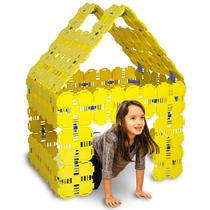 Kit de construção Fort Boards Yellow Deluxe para crianças de 5 a 12 anos