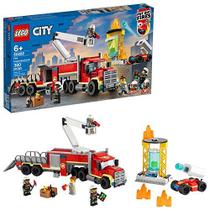 Kit de construção LEGO City Fire Command Unit 60282 conjunto divertido de construção de brinquedos de bombeiro para crianças, novo 2021 (380 peças)