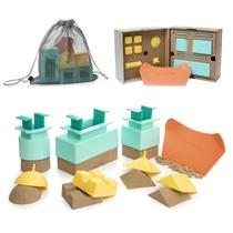 Kit de construção Sand Castle Sand Pal, 9 peças com bolsa de malha