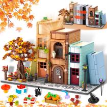 Kit de construção Zylvoxia Magic House, suporte para livros com 1488 unidades de blocos