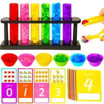 Kit de contagem de tubos de ensaio e classificação de cores Rileryan 105 unidades