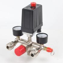 Kit De Controle De Válvula Para Compressor De Ar AC De Alta Pressão 90-120PSI Com Manômetros E