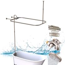 Kit de conversão de chuveiro Pyhomestrim Clawfoot Tub Brushed Nickel Kit de conversão de chuveiro Pyhomestrim Clawfoot Tub Brushed Nickel