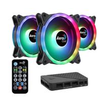 Kit de Cooler Para Gabinete AeroCool Duo 12 Pro ARGB Com 3 Fans 120mm HUB e Controle 5250