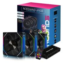 Kit de Cooler Para Gabinete Round5 Nordwind Black FW ARGB Com 3 Fans 120mm 7422 Kit de Cooler Para Gabinete Round5 Nordwind Black FW ARGB Com 3 Fans 120mm 7422