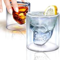 Kit De Copo Caveira Vidro Duplo 75ml 2 Peças Whisky Shot
