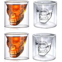 Kit De Copo Caveira Vidro Duplo 75ml 4 Peças Whisky Shot Kit De Copo Caveira Vidro Duplo 75ml 4 Peças Whisky Shot