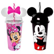 Kit De Copos Do Mickey E Minnie Para Crianças Com Orelhas - Plasútil