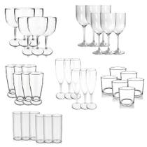 Kit De Copos E Taças Transparentes Krystalon Acrílico Kit De Copos E Taças Transparentes Krystalon Acrílico