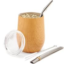 Kit de copos Yerba Mate BALIBETOV 355ml em aço inoxidável com parede dupla