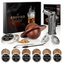 Kit de coquetel para fumantes de uísque Grovind com lanterna e lascas de madeira Kit de coquetel para fumantes de uísque Grovind com lanterna e lascas de madeira