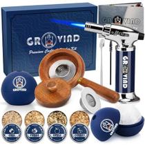 Kit de coquetel para fumantes de uísque Grovind com tocha e serragem Navy