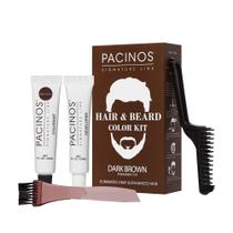Kit de cores de cabelo e barba Pacinos Dark Brown para homens