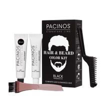 Kit de cores de cabelo e barba Pacinos Hair Color For Men Black