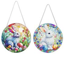 Kit de coroa de flores de pintura de diamante DIY Acrílico Coelhinho da Páscoa