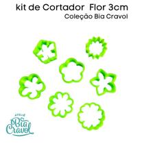 Kit de Cortador de Biscuit Flores 3 cm - Coleção Bia Cravol