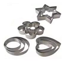 Kit De Cortadores De Inox Biscoito Em Formatos Desenho