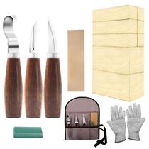 Kit de corte de madeira Cor cordium com blocos de tília para adultos/crianças