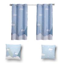 Kit De Cortina De 2 Metros + 2 Almofadas Infantis Kids Kit De Cortina De 2 Metros + 2 Almofadas Infantis Kids