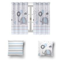 Kit De Cortina De 2 Metros + 2 Almofadas Infantis Kids Kit De Cortina De 2 Metros + 2 Almofadas Infantis Kids