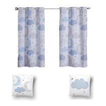 Kit De Cortina De 2 Metros + 2 Almofadas Infantis Kids Kit De Cortina De 2 Metros + 2 Almofadas Infantis Kids