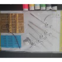 Kit de costura com 19 agulhas de diferentes formas utilidade de csotura