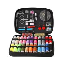 Kit de Costura Completo 135 Peças Profissional Estojo Portátil com Zíper Organizador Acessórios para Costura Doméstica e Emergências