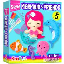 Kit de costura KRAFUN Mermaid Sea Animals com 5 bonecas de pelúcia para crianças com mais de 7 anos