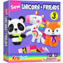 Kit de costura KRAFUN Unicorn Beginner Animal para crianças de 7 a 13 anos