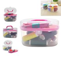 Kit De Costura Mini Maleta 31 Peças Tesoura Linhas Botões Kit De Costura Mini Maleta 31 Peças Tesoura Linhas Botões