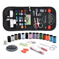 Kit De Costura Rápido Viagem Estojo Linhas Agulhas Alfinetes 27 itens