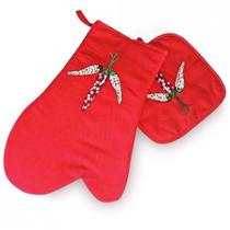 Kit de Cozinha 2 peças Luva com Aparador Pimenta - Catran