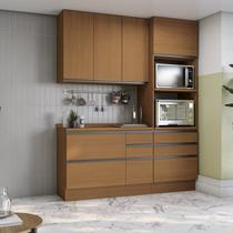 Kit de Cozinha 3 Peças com Tampo de Madeira